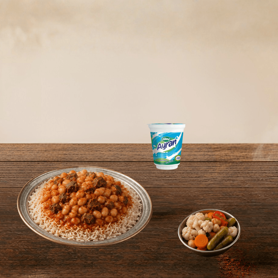 Pilavüstü İspir Fasulye ve Ayran Menü